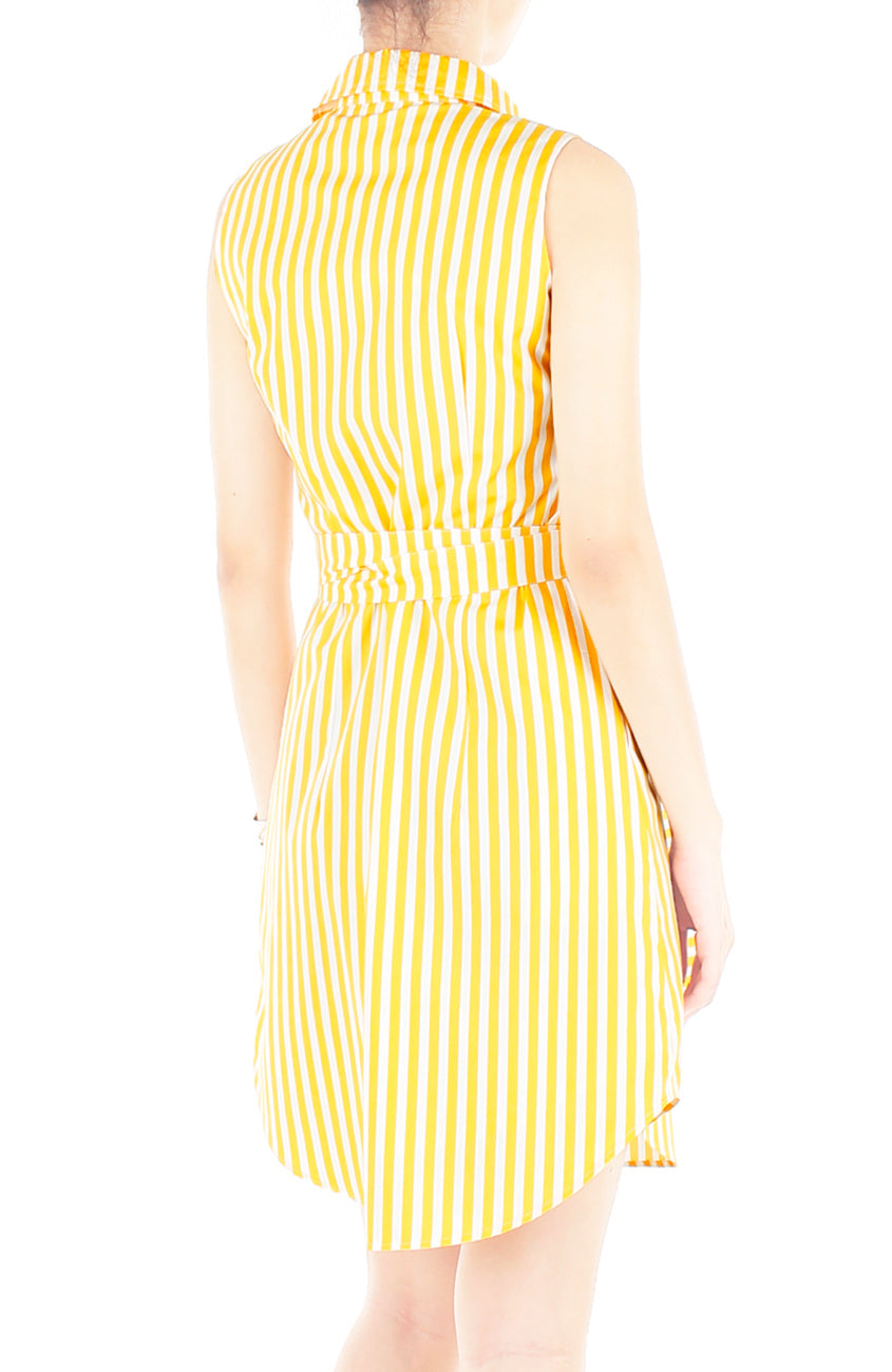 Sartorial Striped Shirtdress - Yellow Poppy