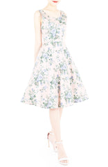 Serenity Lilac Rose Flare Midi Dress