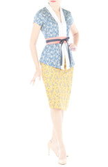 Silver Courtyard Mei Kebaya with Obi Belt