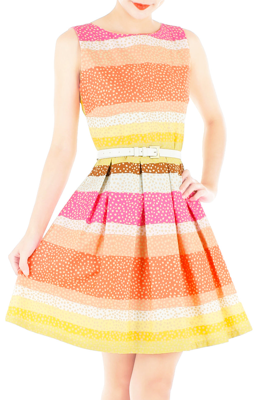 Snowflakes on a Christmas Sunset Flare Dress