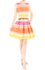 Snowflakes on a Christmas Sunset Flare Dress