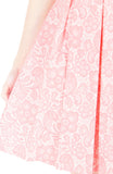 Sophisticated Specialty Lace Flare Dress with Short Sleeves - Soft Pink