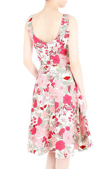 Spring Camellias Floral Flare Midi Dress