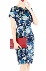 Spring Camellias Jeane Dress - Bluebell