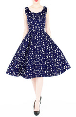 Starry, Starry Night Flare Midi Dress - Midnight Blue