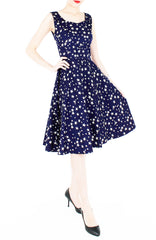 Starry, Starry Night Flare Midi Dress - Midnight Blue