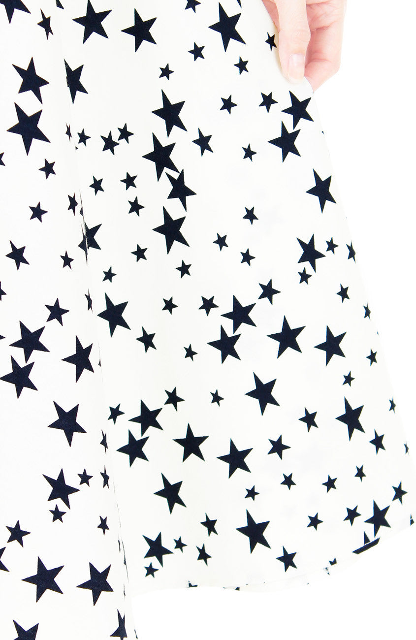 Starry, Starry Night Flare Midi Dress - White