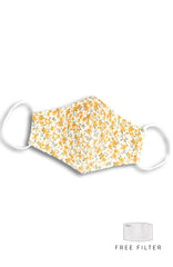 Sunset Orange Florets Pure Cotton Face Mask
