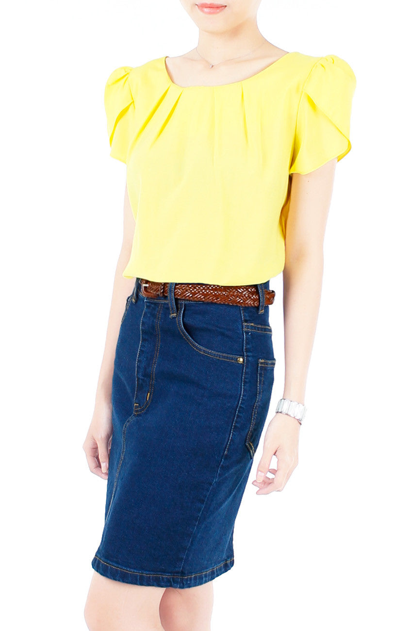 Sweet Memories Tulip Blouse - Yellow