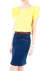Sweet Memories Tulip Blouse - Yellow