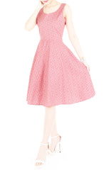 Sweetest Vine Blooms Flare Midi Dress - Vintage Red