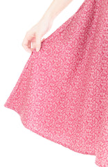 Sweetest Vine Blooms Flare Midi Dress - Vintage Red