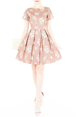 Sweetest Rosewood Vintage Flare Dress with Short Sleeves