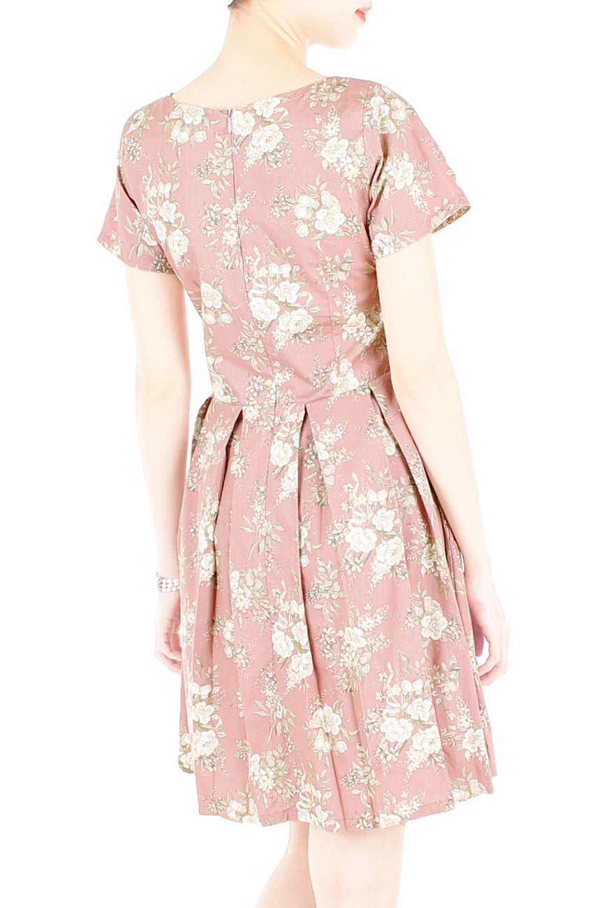 Sweetest Rosewood Vintage Flare Dress with Short Sleeves