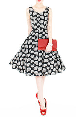 Sweetheart Bouquets Flare Midi Dress