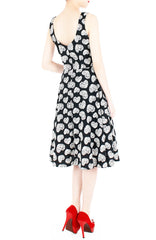 Sweetheart Bouquets Flare Midi Dress
