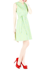 Takayama Japanese Print A-Line Button Down Dress - Turquoise