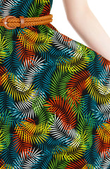 Take on Tropical Flare Midi Dress