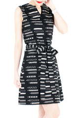 The Mighty Pen A-Line Button Down Dress - Black