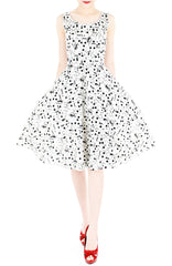 The ‘Muzika’ Notes Midi Flare Dress
