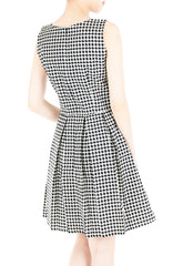 The Timeless Houndstooth Flare Dress - Black