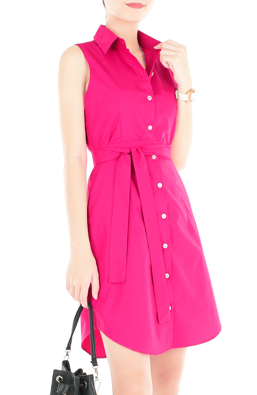 The Effortless Shirtdress - Hot Pink