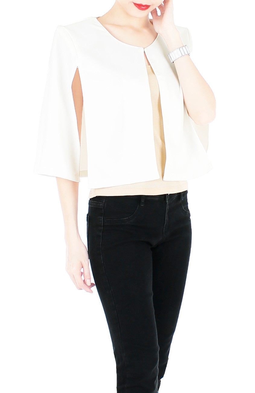 Think Tank Cape in Cropped Length - White