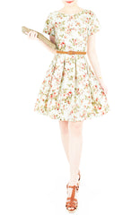 Thoughtful Teatime Flare Dress with Short Sleeves