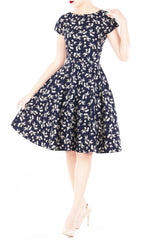 Timeless Tulip Flare Tea Dress - Night Blue