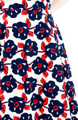 Timeless Magnetism Flare Midi Dress - Navy & Red Floral