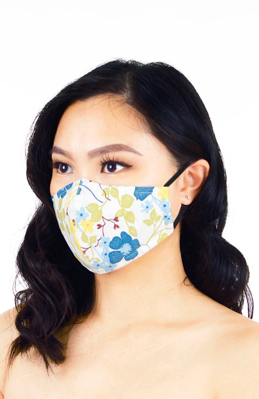 Tokyo Sakura Pure Cotton Face Mask - Blue
