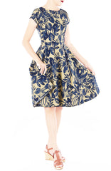 Tranquil Tropical Warrior Flare Tea Dress