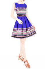 Travelling Vibes Flare Dress - Azure Blue