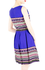 Travelling Vibes Flare Dress - Azure Blue