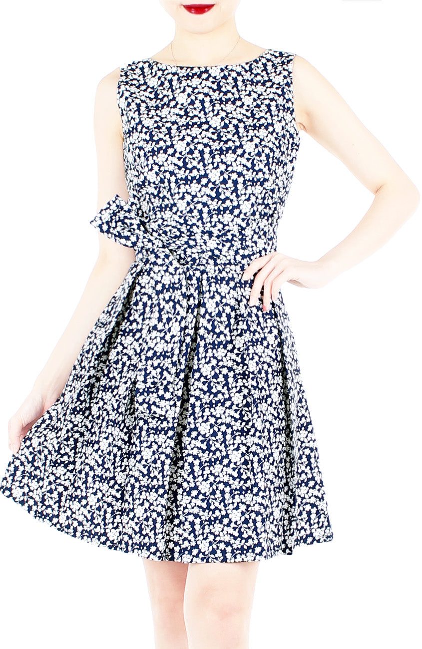 Tsuki-hana Two-way Flare Dress - Midnight Blue