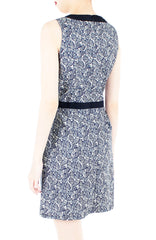 Turn Over a New Leaf 60s Mod A-Line Dress - Navy