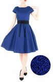 Verdurous Vines Flare Tea Dress - Azure Blue