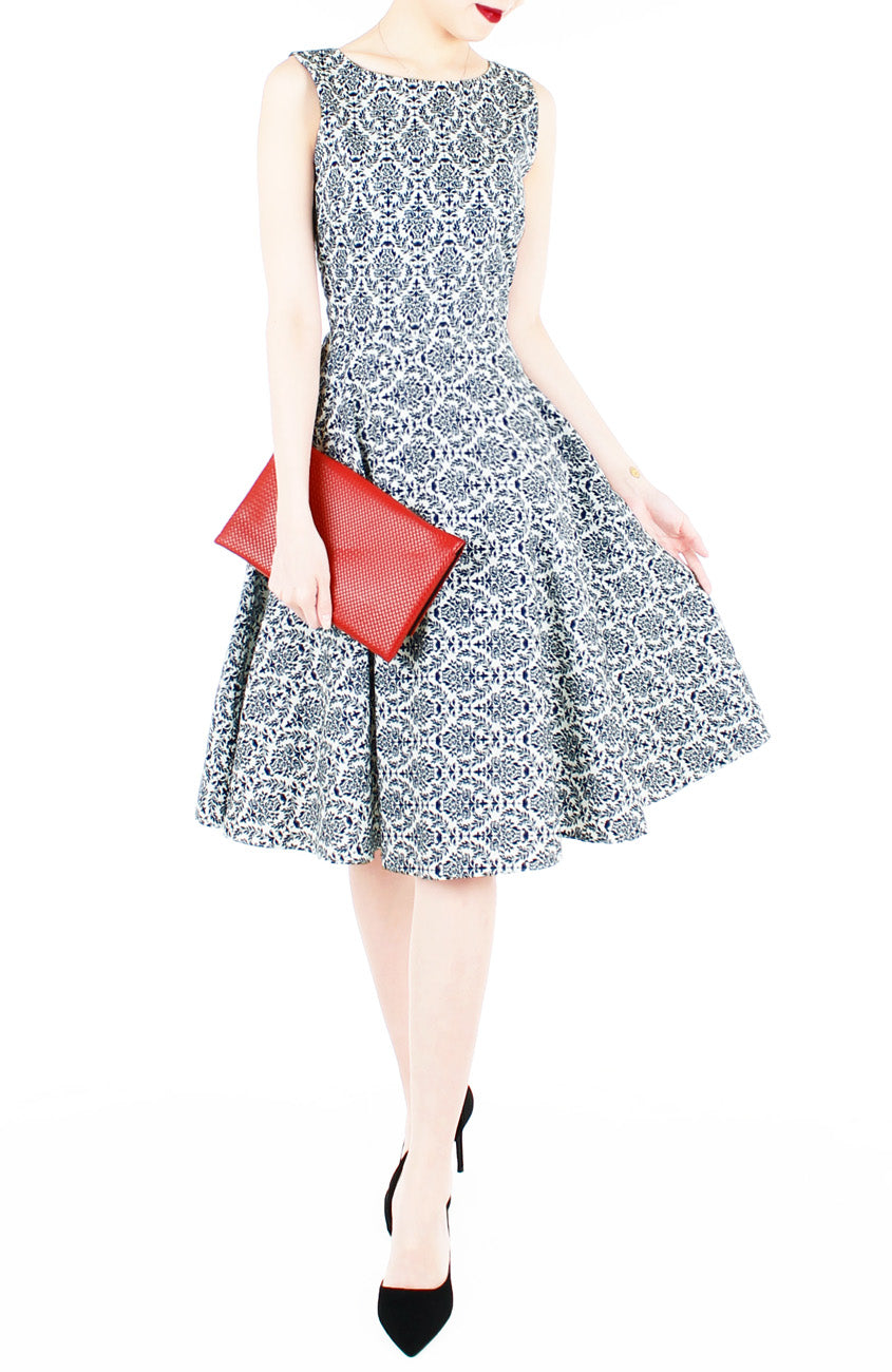 Victorian Roses Flare Midi Dress