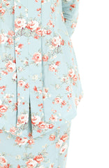 Vintage Heirloom Roses Kebaya - Powder Blue
