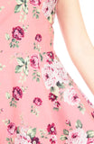Vintage Rose Garden Flare Tea Dress - Rose Pink