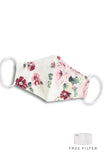 Vintage Rose Garden Pure Cotton Face Mask - Ivory White