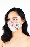Vintage Rose Garden Pure Cotton Face Mask - Ivory White