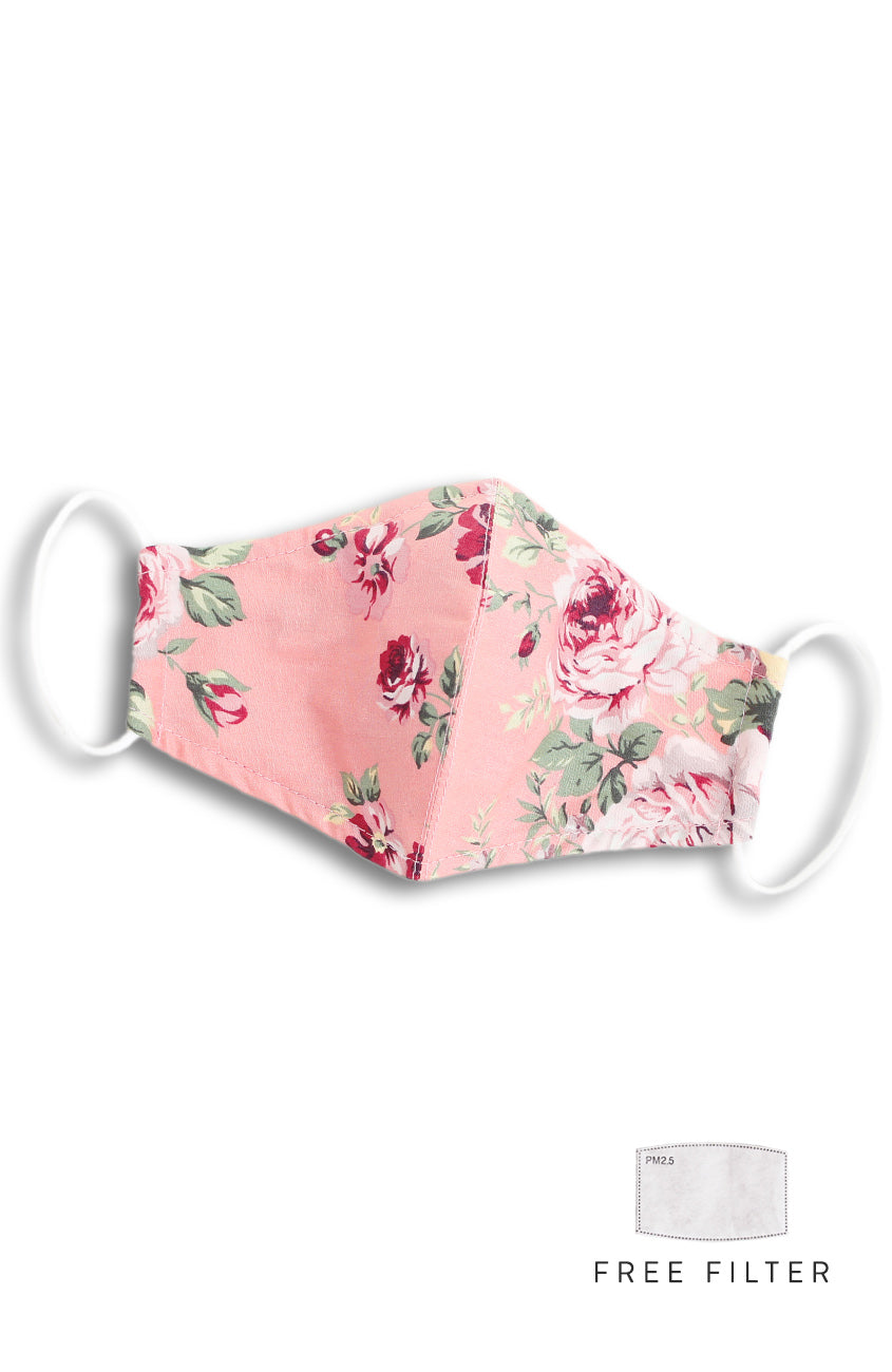 Vintage Rose Garden Pure Cotton Face Mask – Rose Pink