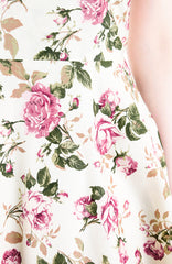 Vintage Dusty Rose Pink Flare Midi Dress