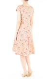 Vintage Peach Blooms Flare Tea Dress