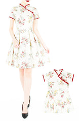 Vintage Porcelain Blooms Cheongsam Dress