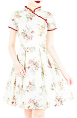 Vintage Porcelain Blooms Cheongsam Dress
