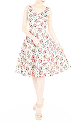 Vintage Rose Garden Flare Midi Dress