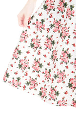 Vintage Rose Garden Flare Midi Dress