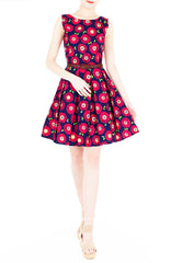Wallflower Daisy Flare Dress - Dark Blue
